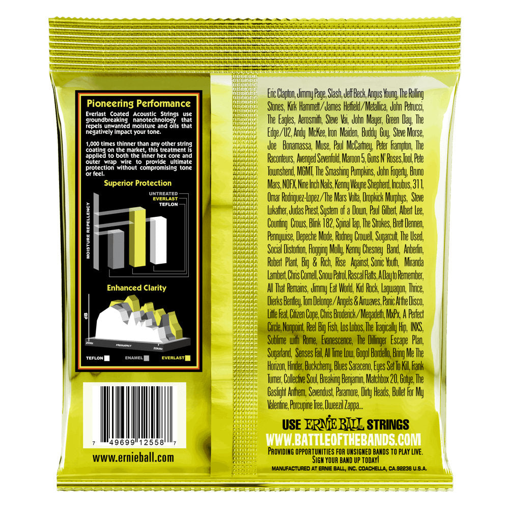 Ernie Ball Light Everlast Coated 80/20 Bronze Acoustic Guitar Strings - 11-52 Gauge - Bananas at Large®