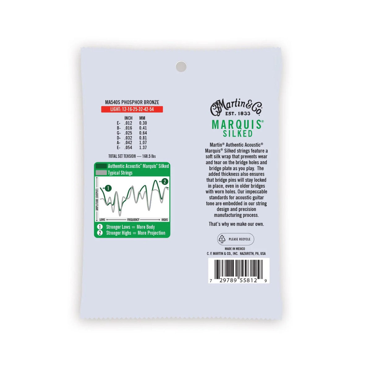 Martin Authentic Acoustic Marquis® Silked Guitar Strings - Phosphor Bronze - Light - Bananas at Large®