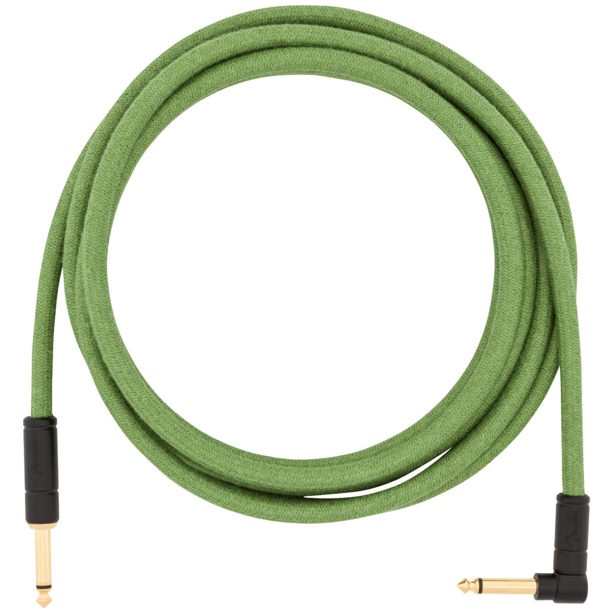 Fender Festival Hemp Instrument Cable - 10 ft. - Straight/Angle - Pure Hemp - Green