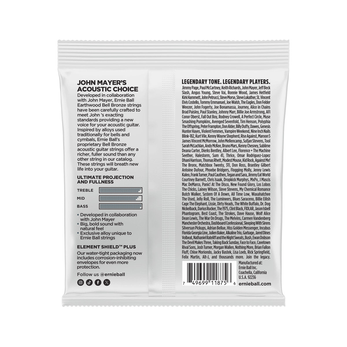 Ernie Ball Earthwood Bell Bronze Acoustic Guitar Strings - Light - 11-52 - Bananas at Large®