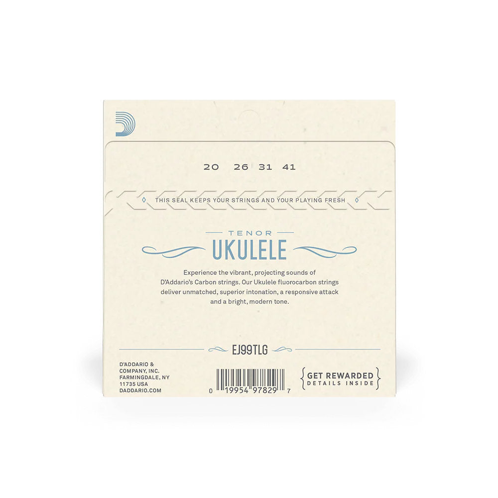 D'Addario EJ99TLG Tenor Ukulele Strings - Low-G Ukulele Set