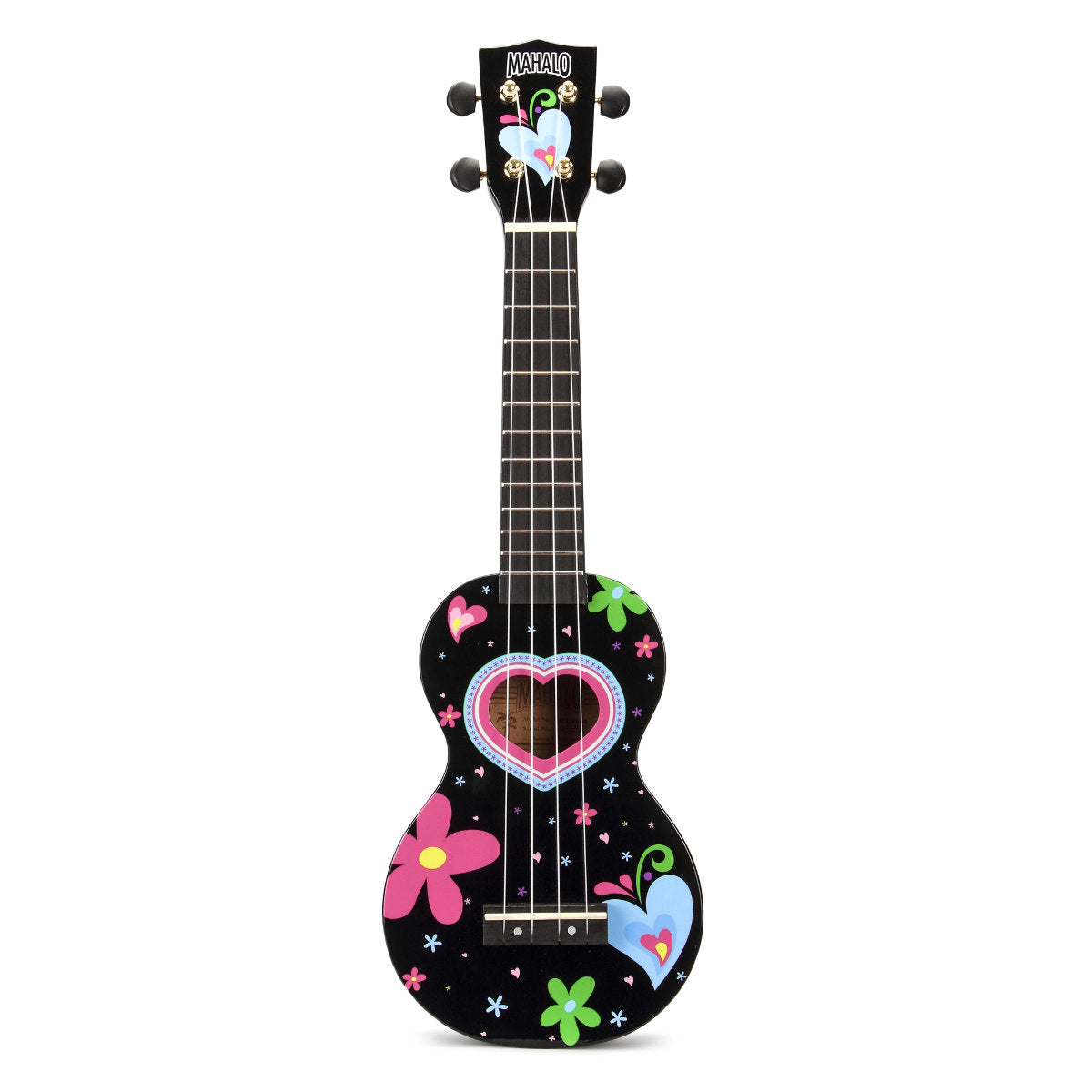 Mahalo MA1-HEBK Art Series Soprano Ukulele - Heart Graphic