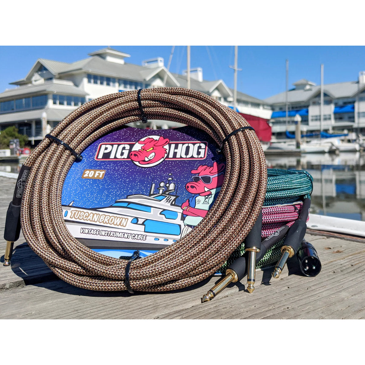 Pig Hog Instrument Cable - Right Angle - Tuscan Brown - 20 ft.