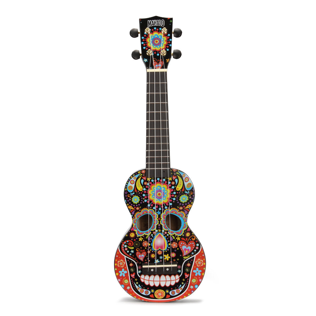 Mahalo MA1-SKBK Art Soprano Ukulele - Day of the Dead Graphic