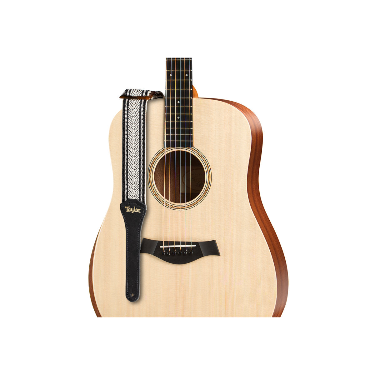 Taylor 2in Academy Jacquard Leather Guitar Strap - White/Black