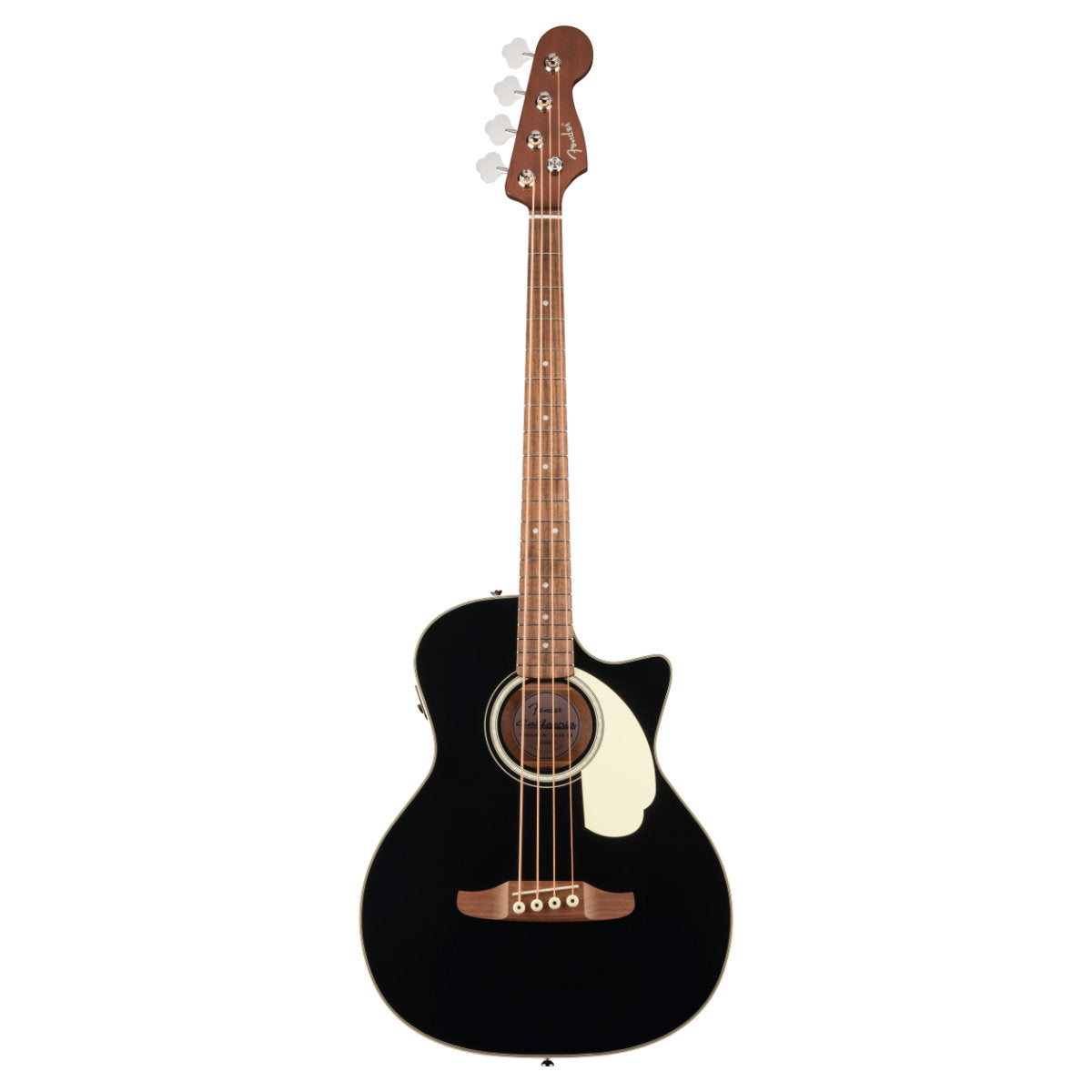 Fender California Deluxe Kingman Bass CE Acoustic-Electric Bass - Ivory Pickguard - Black