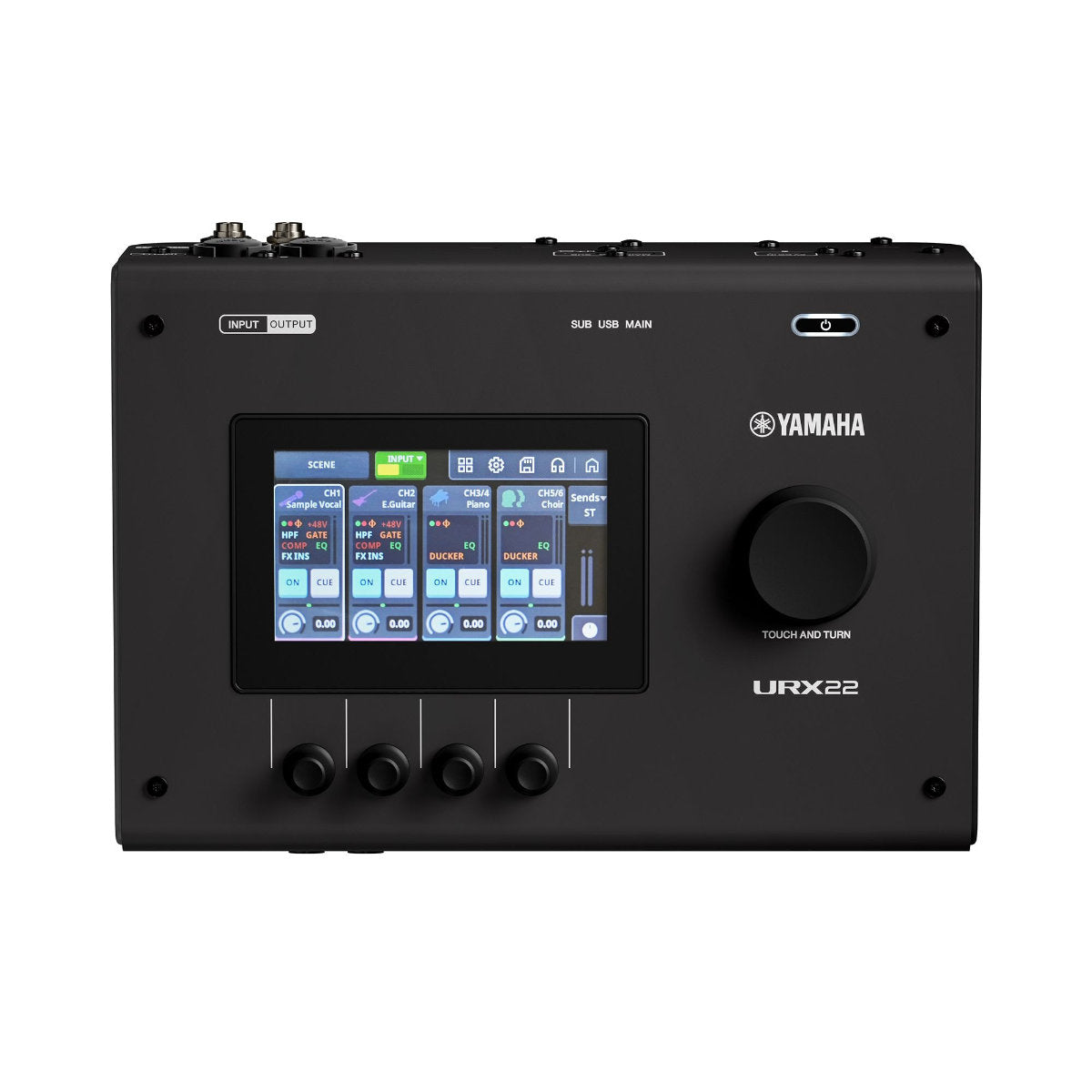 Yamaha URX22 Production Audio Interface w/ Touchscreen & Built-In Effects - Black