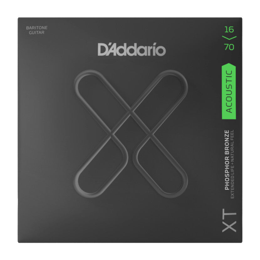 D'Addario XT Phosphor Bronze Coated Acoustic Guitar Strings - Medium Baritone - 16-70 - Bananas at Large®