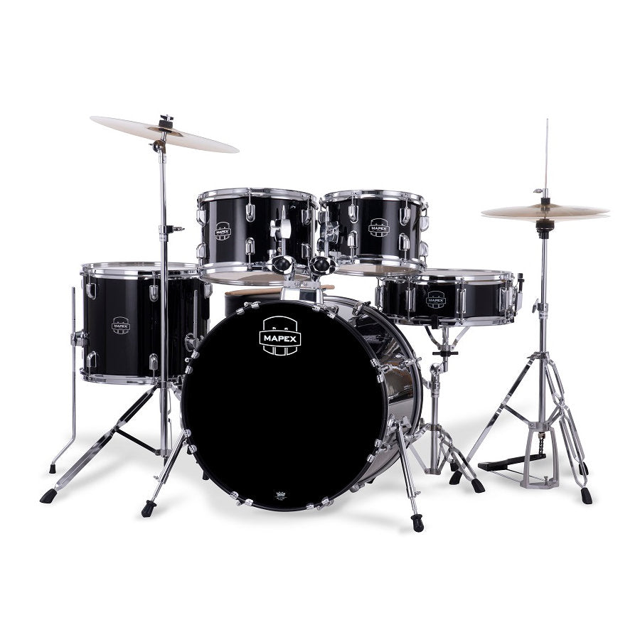 Mapex Comet 5 Piece Complete Drum Set - 20in BD - Dark Black - Bananas at Large®