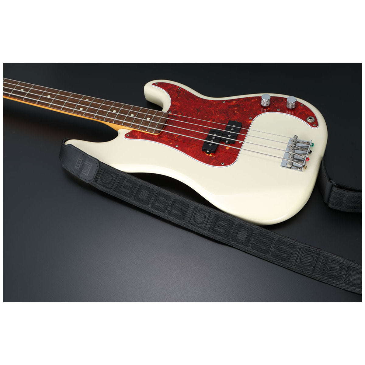 BOSS BSM-20-BB Monogram Logo Instrument Strap - Black/Black