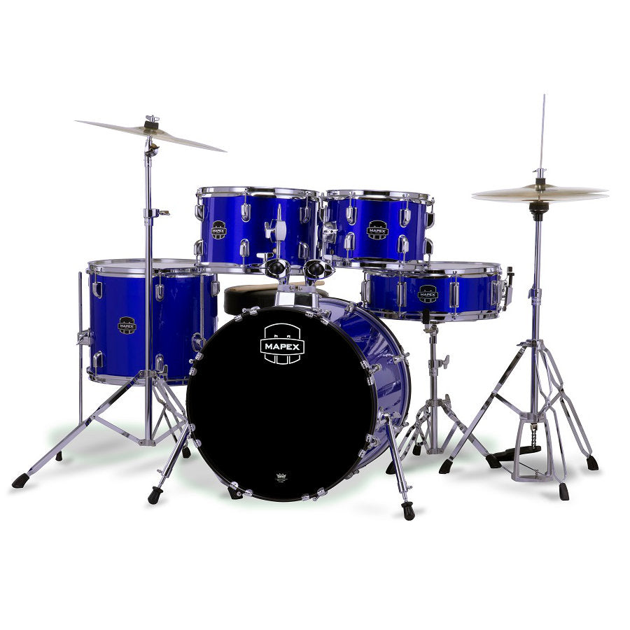 Mapex Comet 5 Piece Complete Drum Set - 18in BD - Indigo Blue - Bananas at Large®