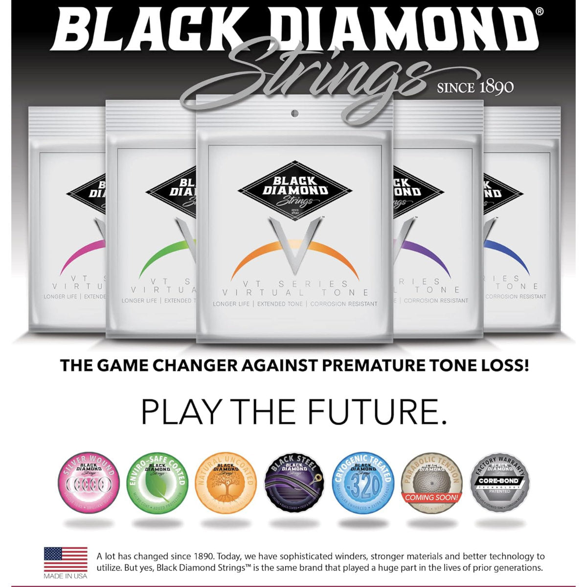 Black Diamond CORE-BOND Black Diamond Nickel Electric Guitar Strings - Light - 10.5-46