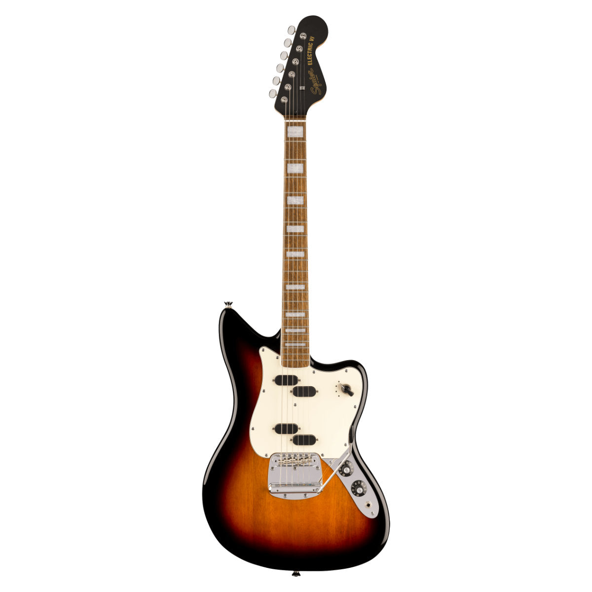 Squier Paranormal Electric VI Electric Guitar - Laurel Fingerboard - Parchment Pickguard - 3-Color Sunburst