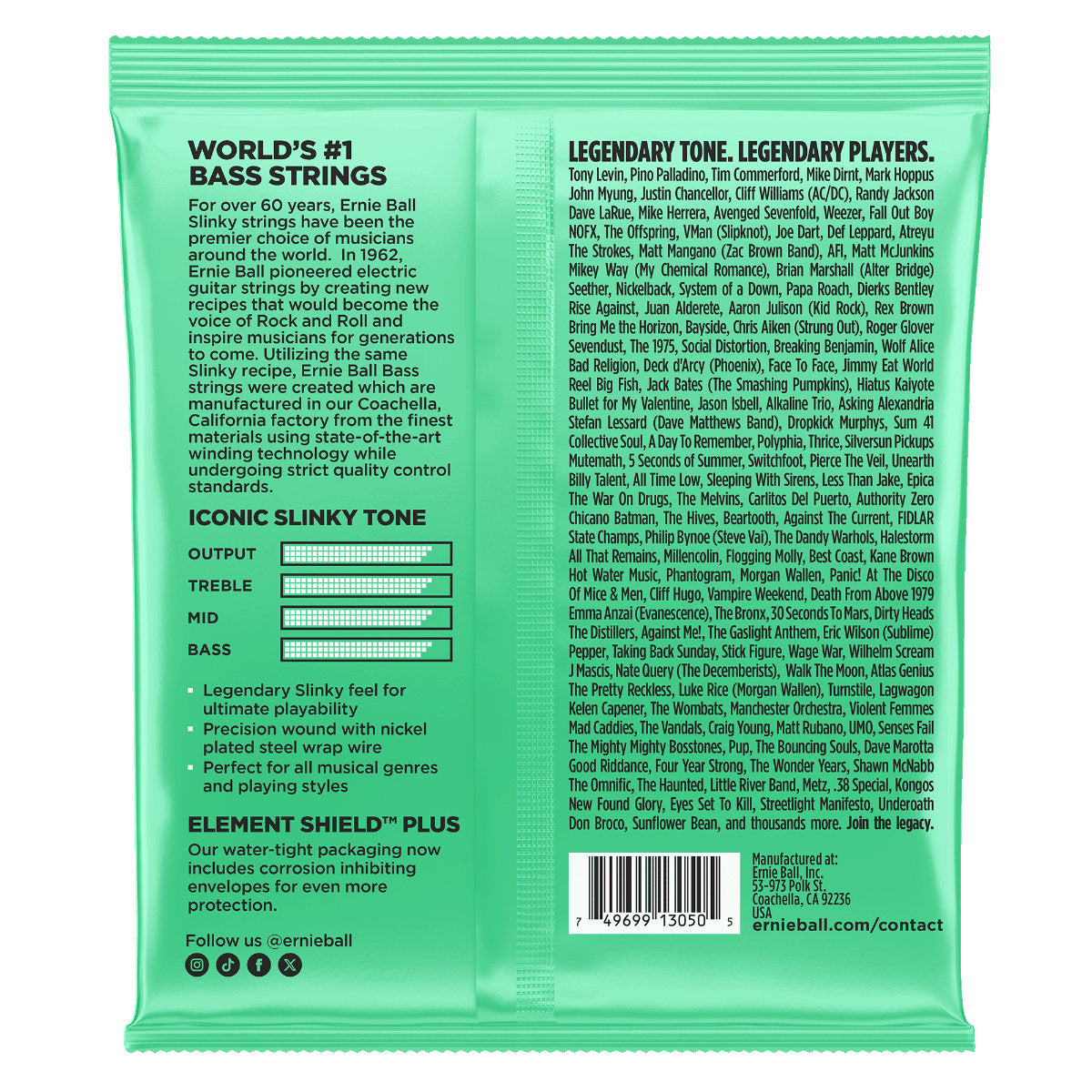 Ernie Ball Hyper Slinky Nickel Wound 5-String Electric Bass Strings - 40-130 Gauge