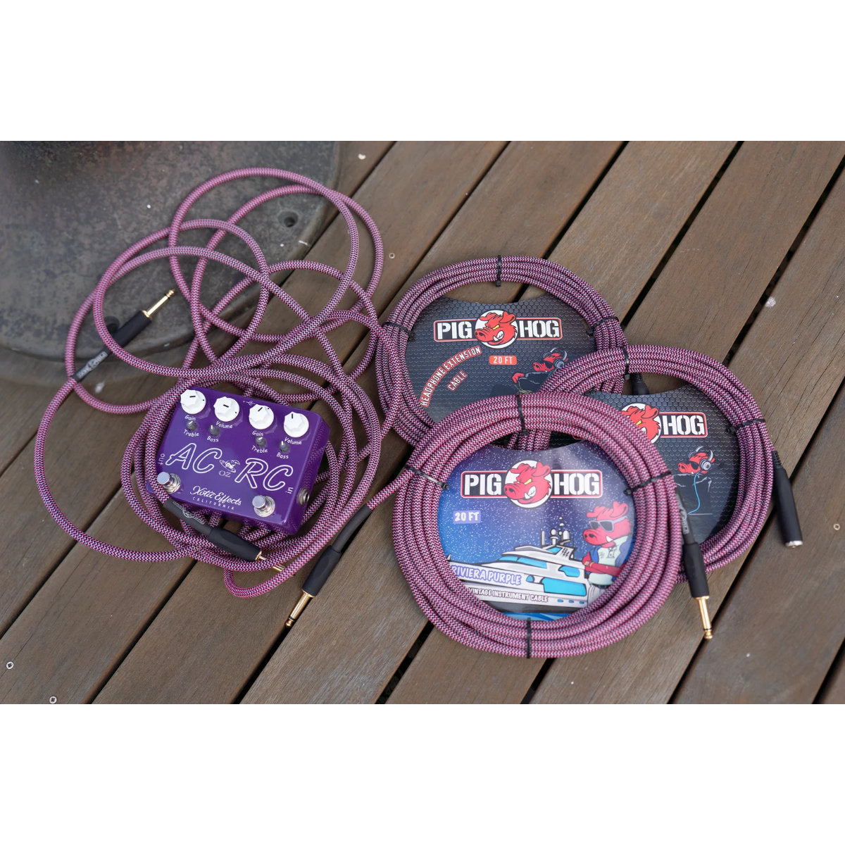 Pig Hog Solutions Headphone Extension Cable - 10ft - 1/4in - Riviera Purple