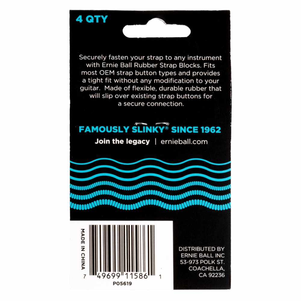 Ernie Ball Strap Blocks - Blue - 4 Pack