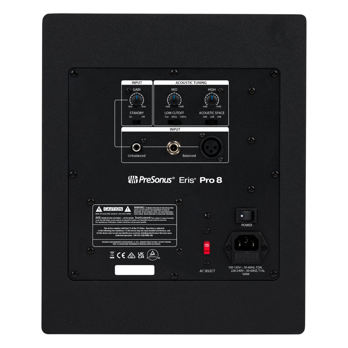 Presonus Eris Pro 8 Black Studio Monitor - Single - Black