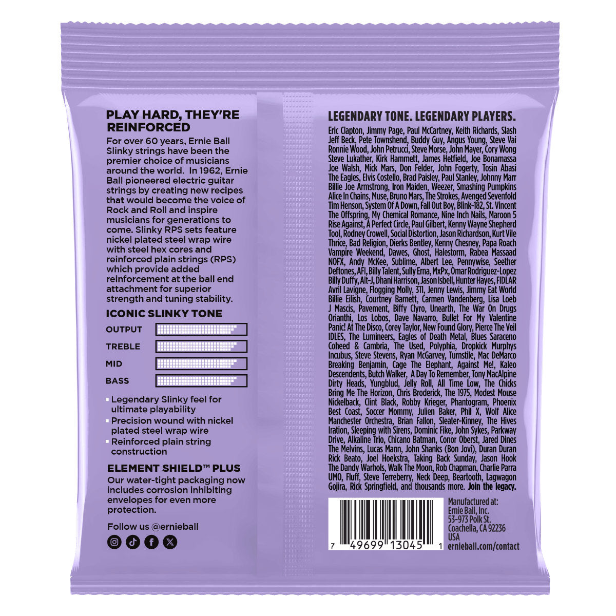 Ernie Ball Ultra Slinky RPS Nickel Wound Electric Guitar Strings - 10-48 Gauge