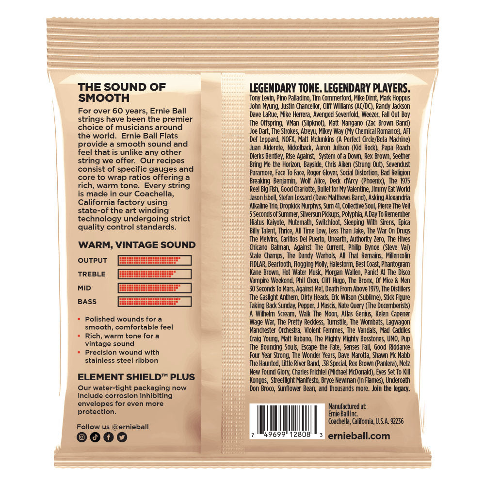 Ernie Ball Group 4 Stainless Steel Flatwound Electric Bass Strings  - 40-95 Gauge - Bananas at Large®