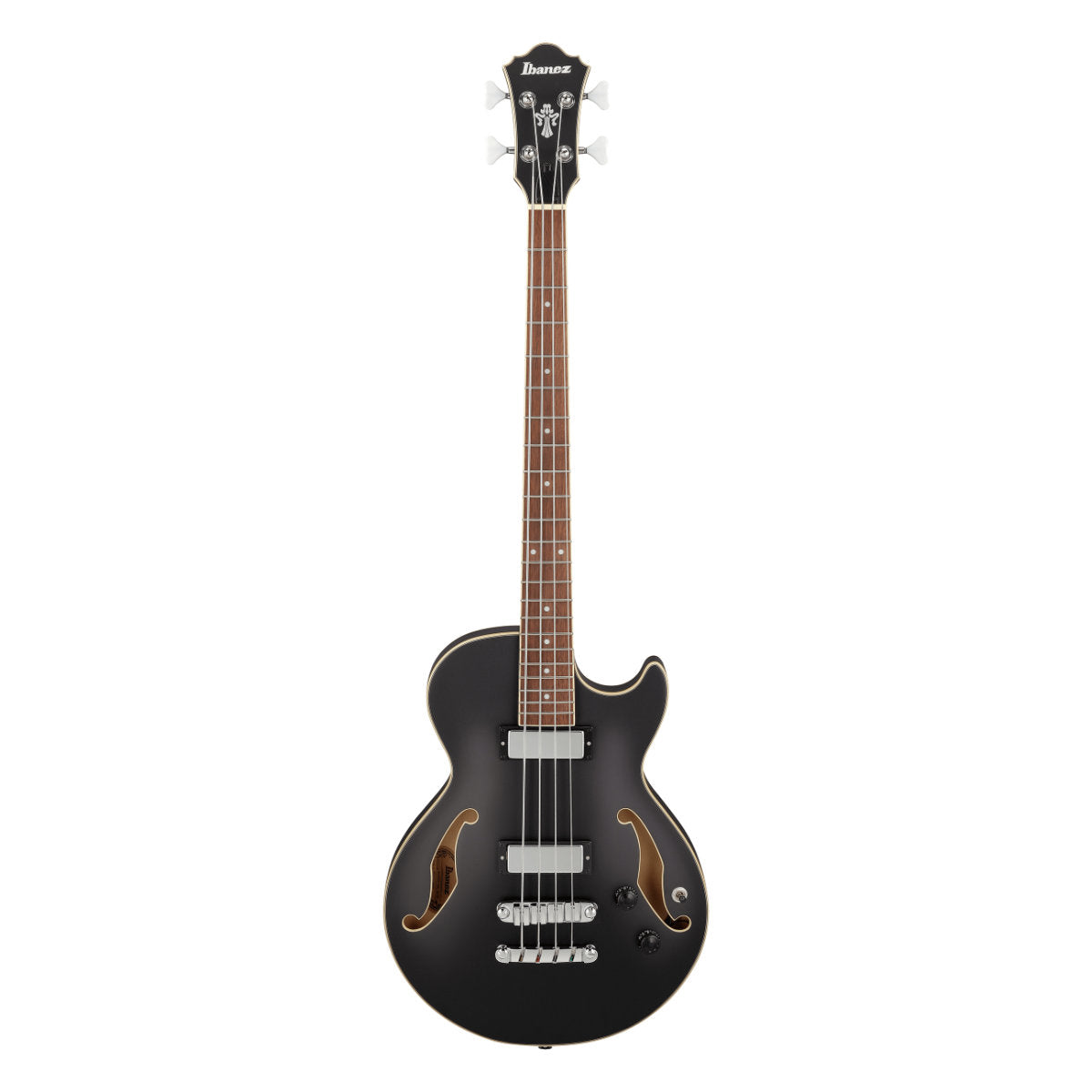 Ibanez AGB200 Artcore Semi-Hollow Electric Bass - Black Flat - Bananas at Large®
