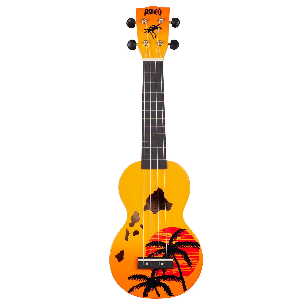 Mahalo MD1-HAORB Hibiscus Soprano Ukulele - Orange Burst