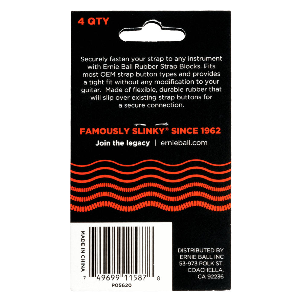 Ernie Ball Strap Blocks (4 Pack) - Red