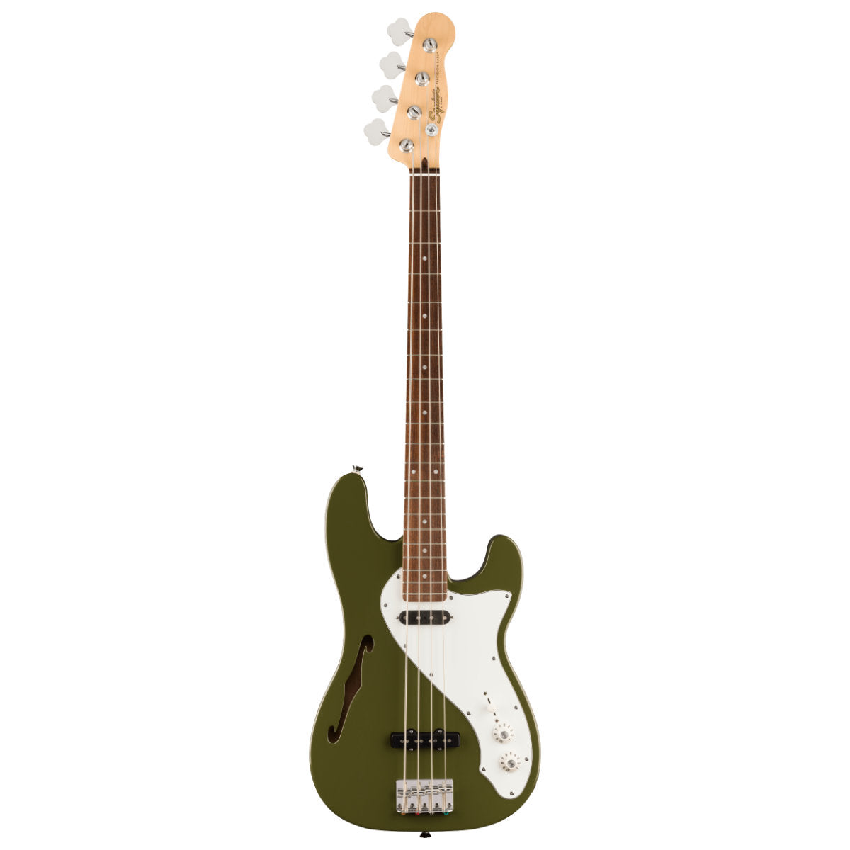 Squier Paranormal Precision Bass Thinline SJ - Laurel Fingerboard - Parchment Pickguard - Olive