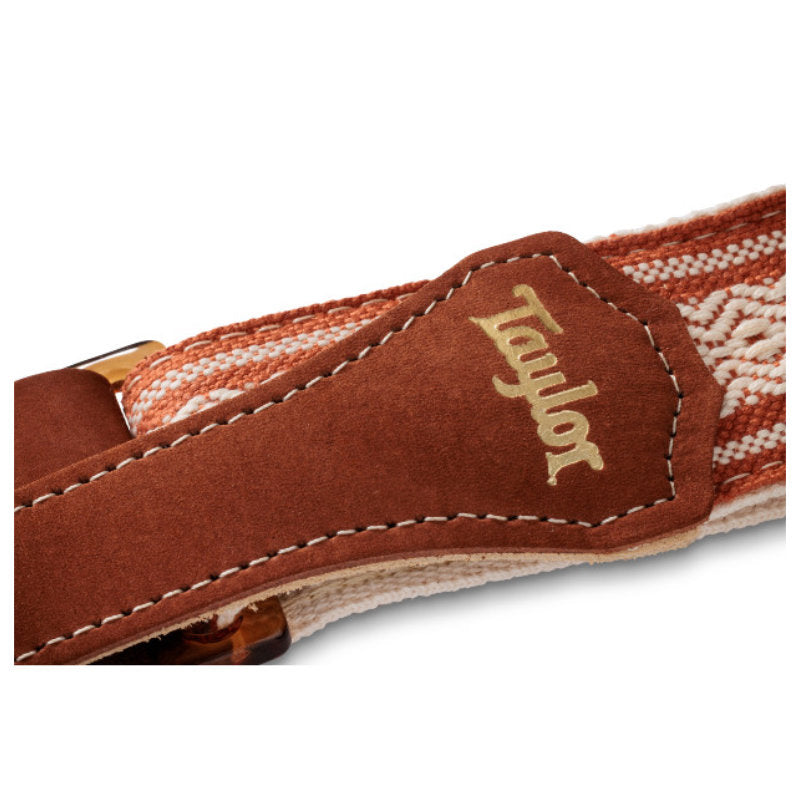 Taylor Academy Strap Jacquard Leather & Cotton Guitar Strap - White/Brown - Bananas at Large®