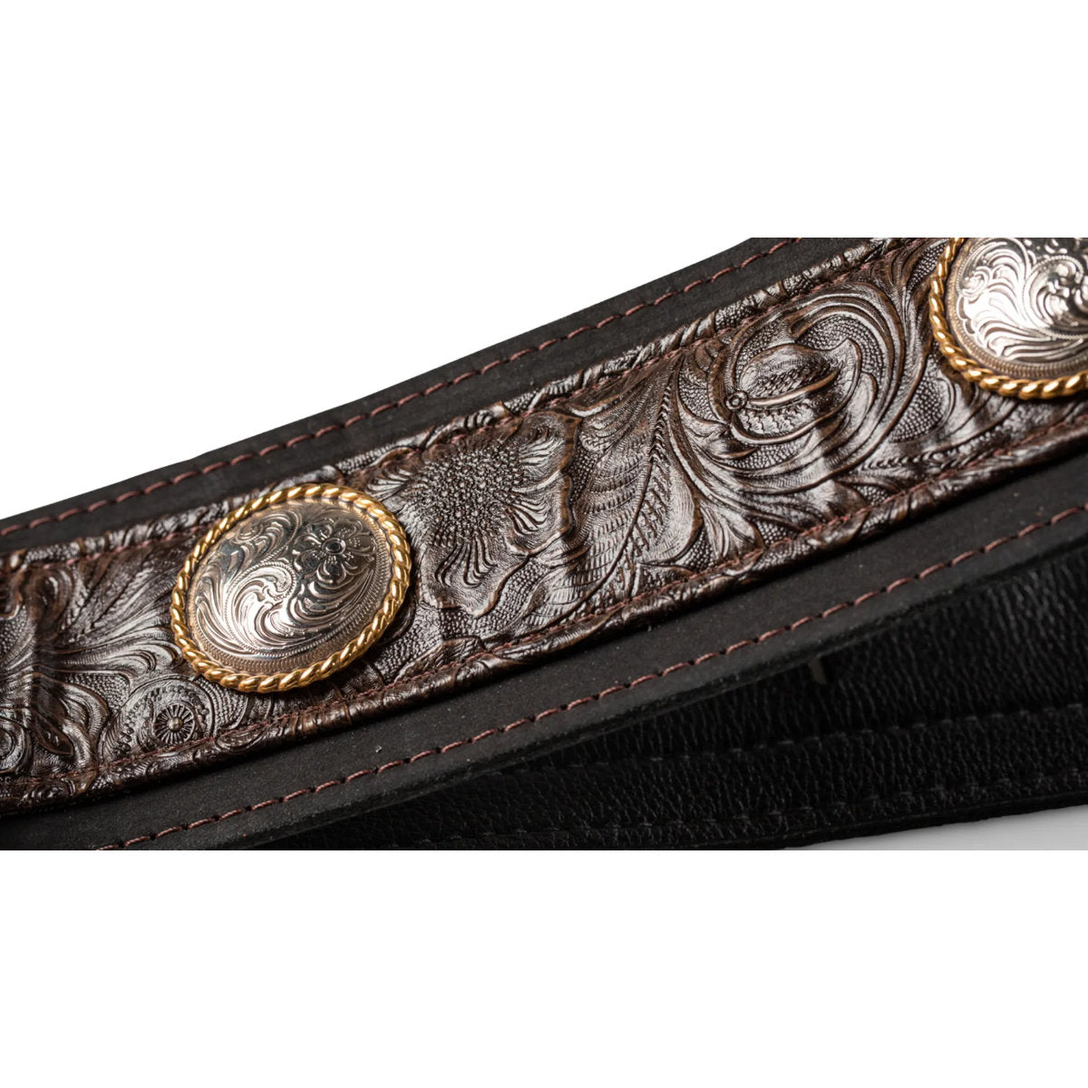 Taylor Grand Pacific 3in Brown Leather Nickel Concho Leather Strap