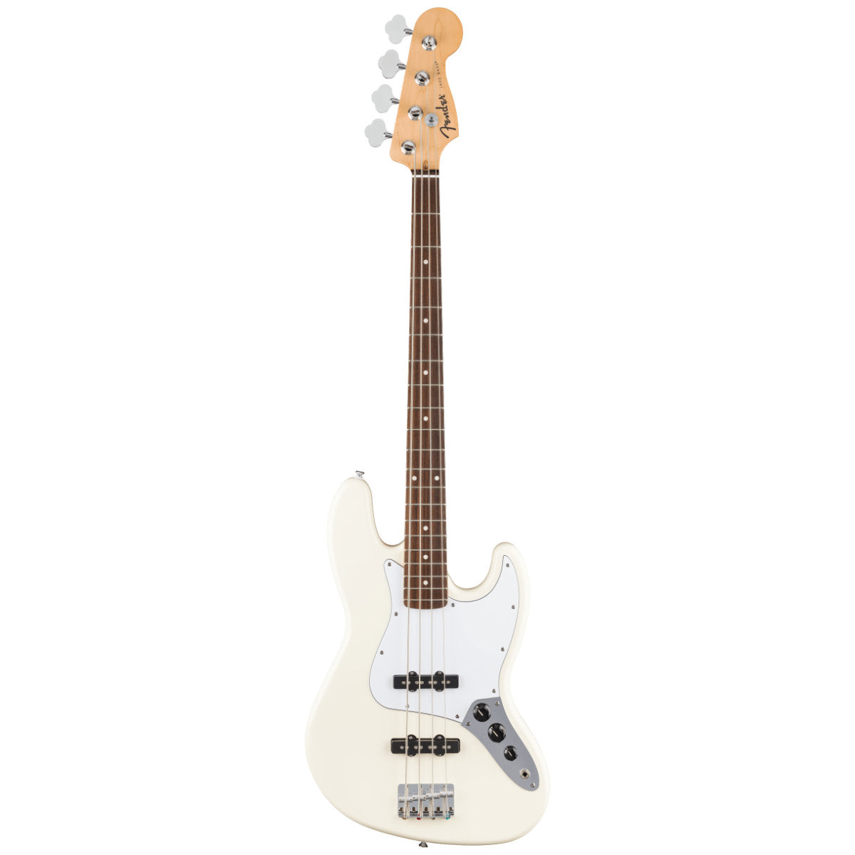 Fender Standard Jazz Bass Guitar - Laurel Fingerboard - White Pickguard - Olympic White