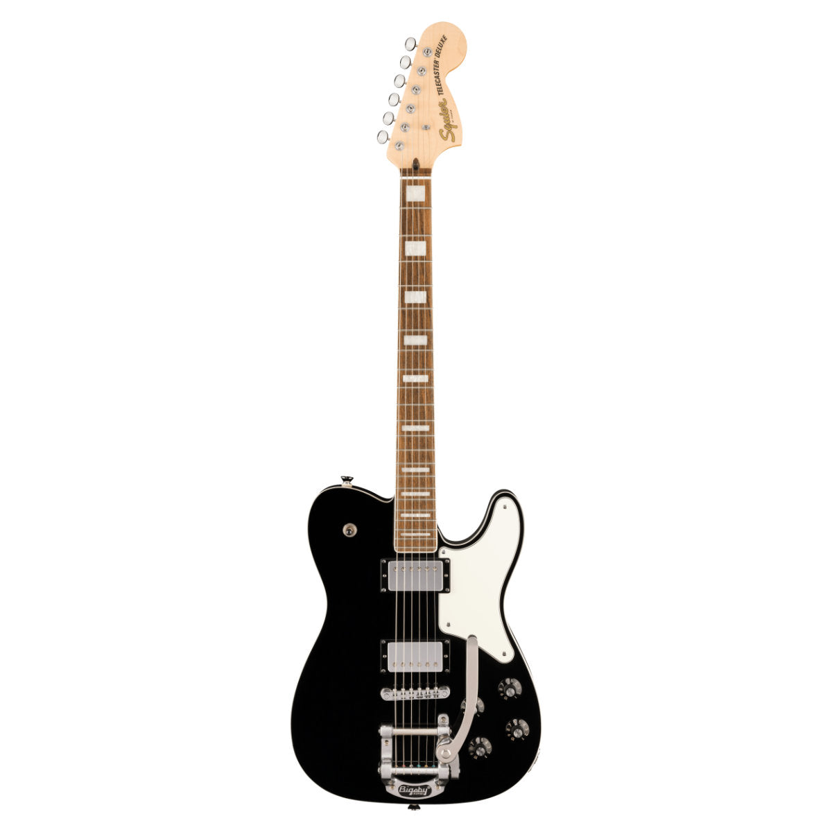 Squier Paranormal Troublemaker Telecaster Deluxe Bigsby Electric Guitar - Laurel Fingerboard - Parchment Pickguard - Black