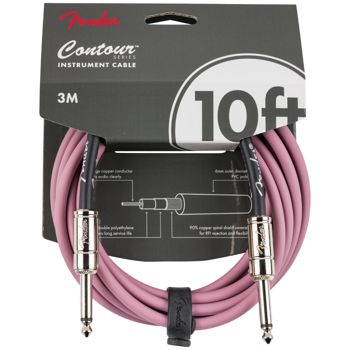 Fender Contour™ Series Instrument Cables - 10ft - Burgundy Mist