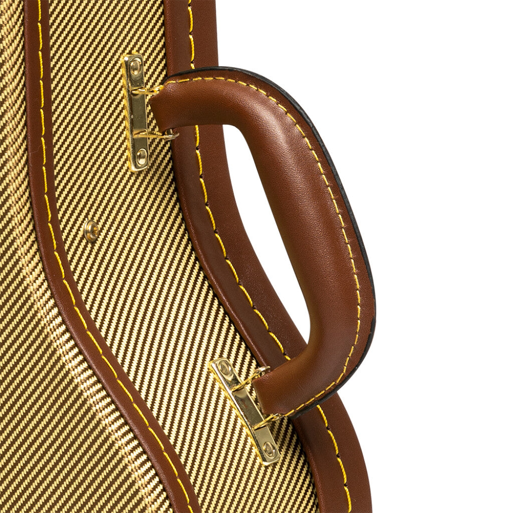 Stagg Vintage-Style Series Deluxe Hardshell Case for Soprano Ukulele - Gold Tweed