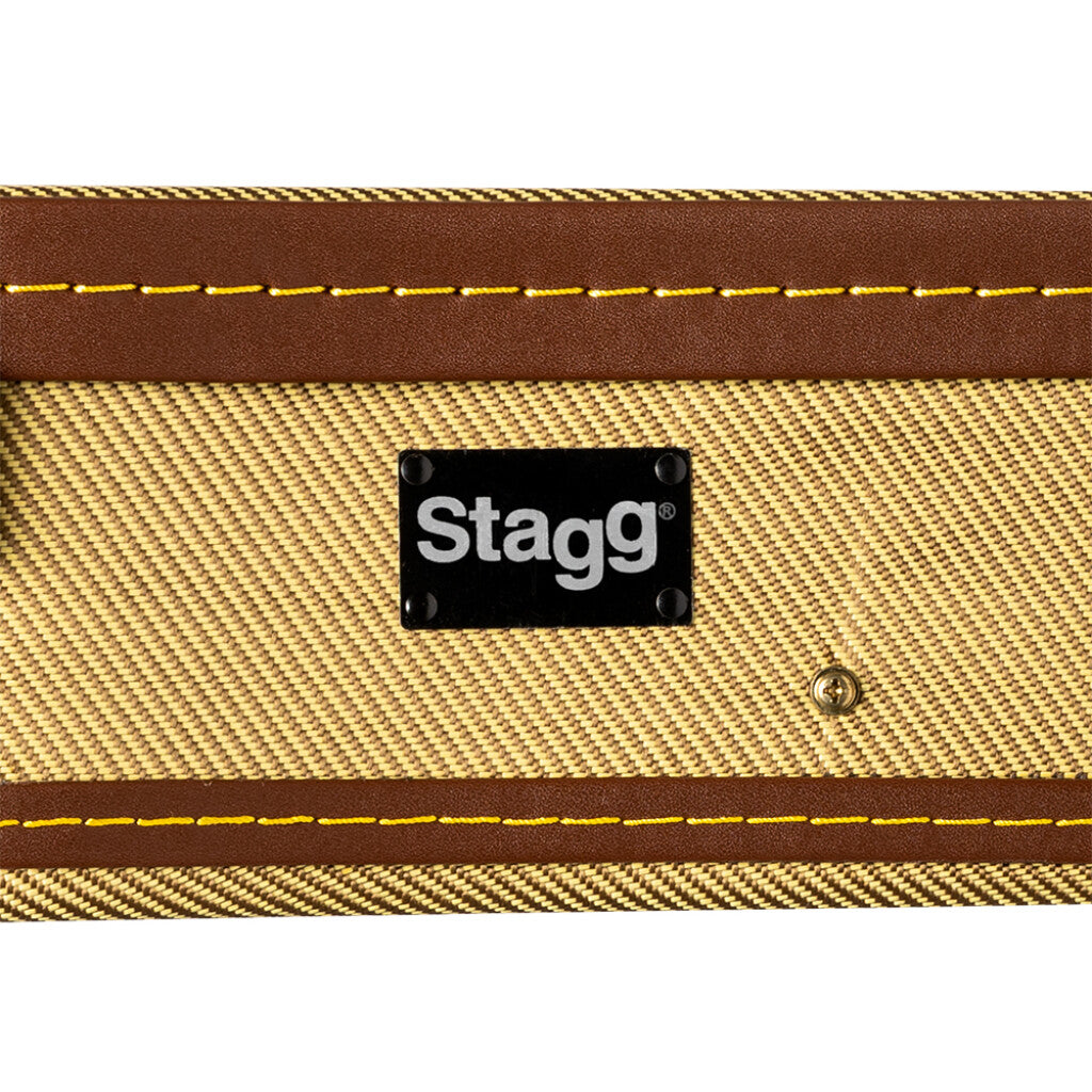 Stagg Vintage-Style Series Deluxe Hardshell Case for Soprano Ukulele - Gold Tweed