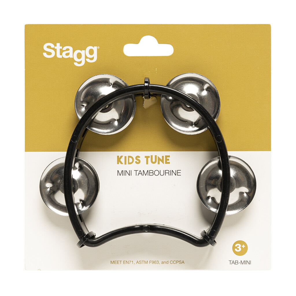 Stagg Plastic Cutaway Mini Tambourine - 4 Jingles - Black - Bananas at Large®