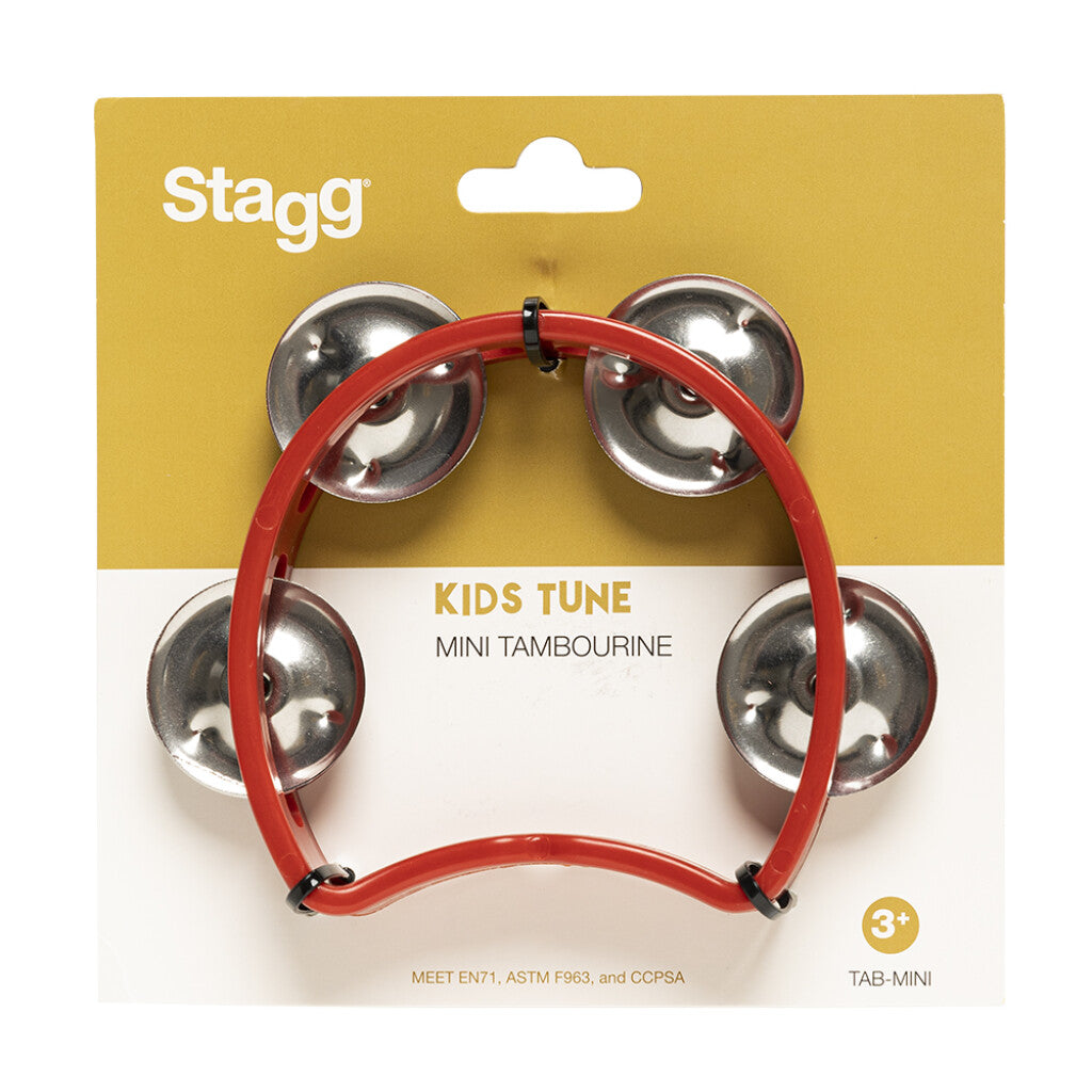 Stagg Plastic Cutaway Mini Tambourine - 4 Jingles - Red - Bananas at Large®