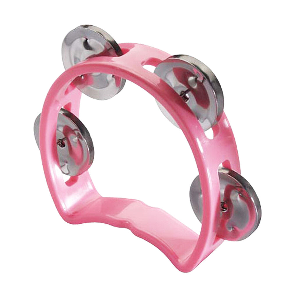 Stagg Plastic Cutaway Mini Tambourine - 4 Jingles - Pink - Bananas at Large®