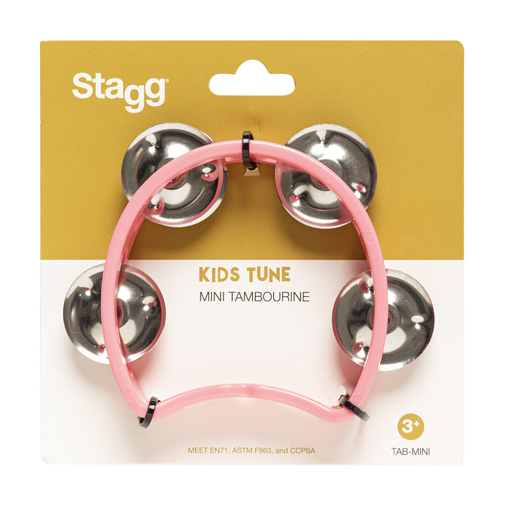 Stagg Plastic Cutaway Mini Tambourine - 4 Jingles - Pink - Bananas at Large®