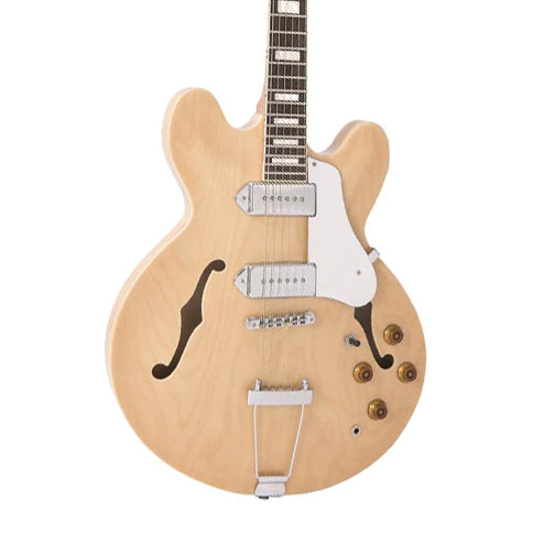 Vintage Guitars VSA500P ReIssued Semi-Hollow Electric Guitar - Natural Maple