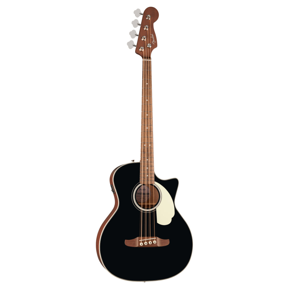 Fender California Deluxe Kingman Bass CE Acoustic-Electric Bass - Ivory Pickguard - Black