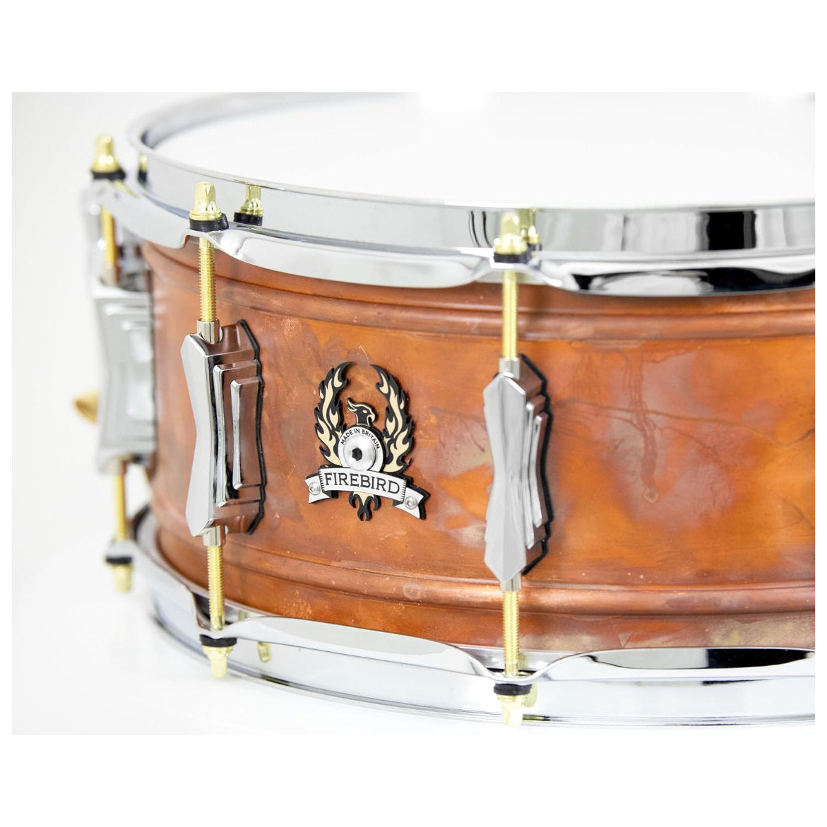 British Drum Co FB-14-60-SN Firebird Series Copper Over Brass Snare - 6in x 14in