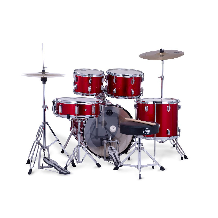 Mapex Comet 5 Piece Complete Drum Set - 18in BD - Infra Red - Bananas at Large®