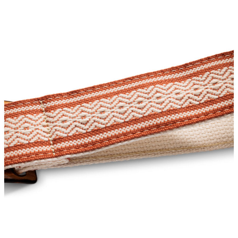 Taylor Academy Strap Jacquard Leather & Cotton Guitar Strap - White/Brown - Bananas at Large®