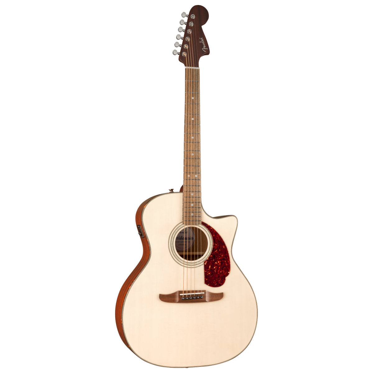 Fender California Deluxe Newporter CE Acoustic-Electric Guitar - Tortoiseshell Pickguard - White Blonde