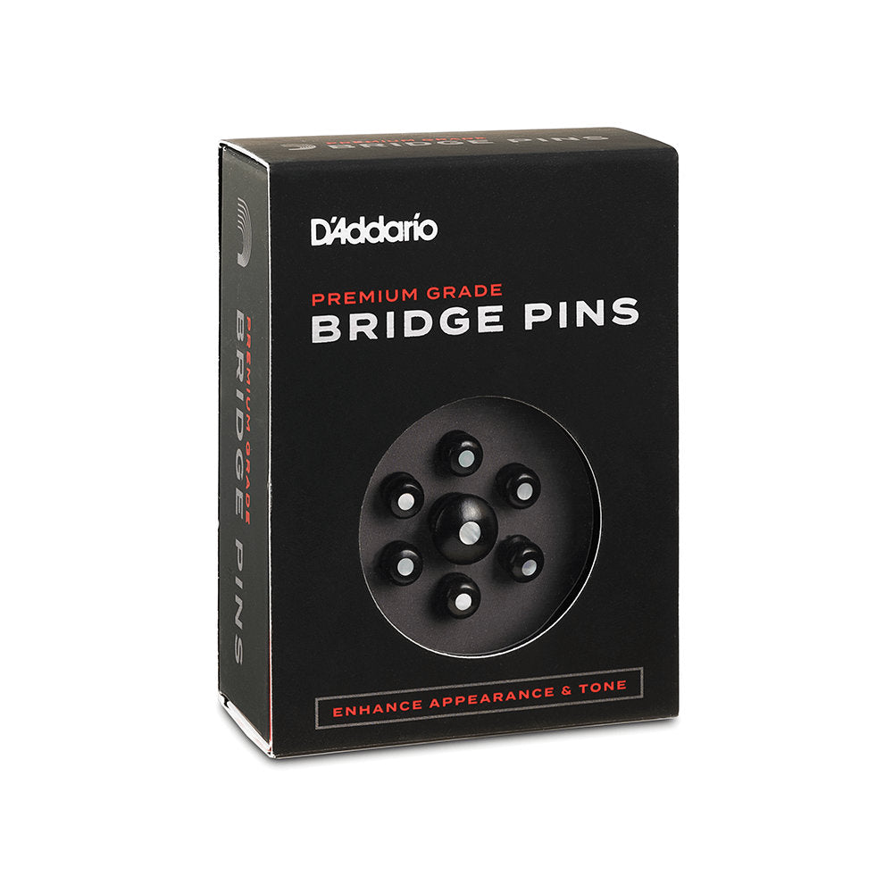D’Addario Wood Bridge Pins - Ebony w/ Pearl Inlay - Bananas at Large®