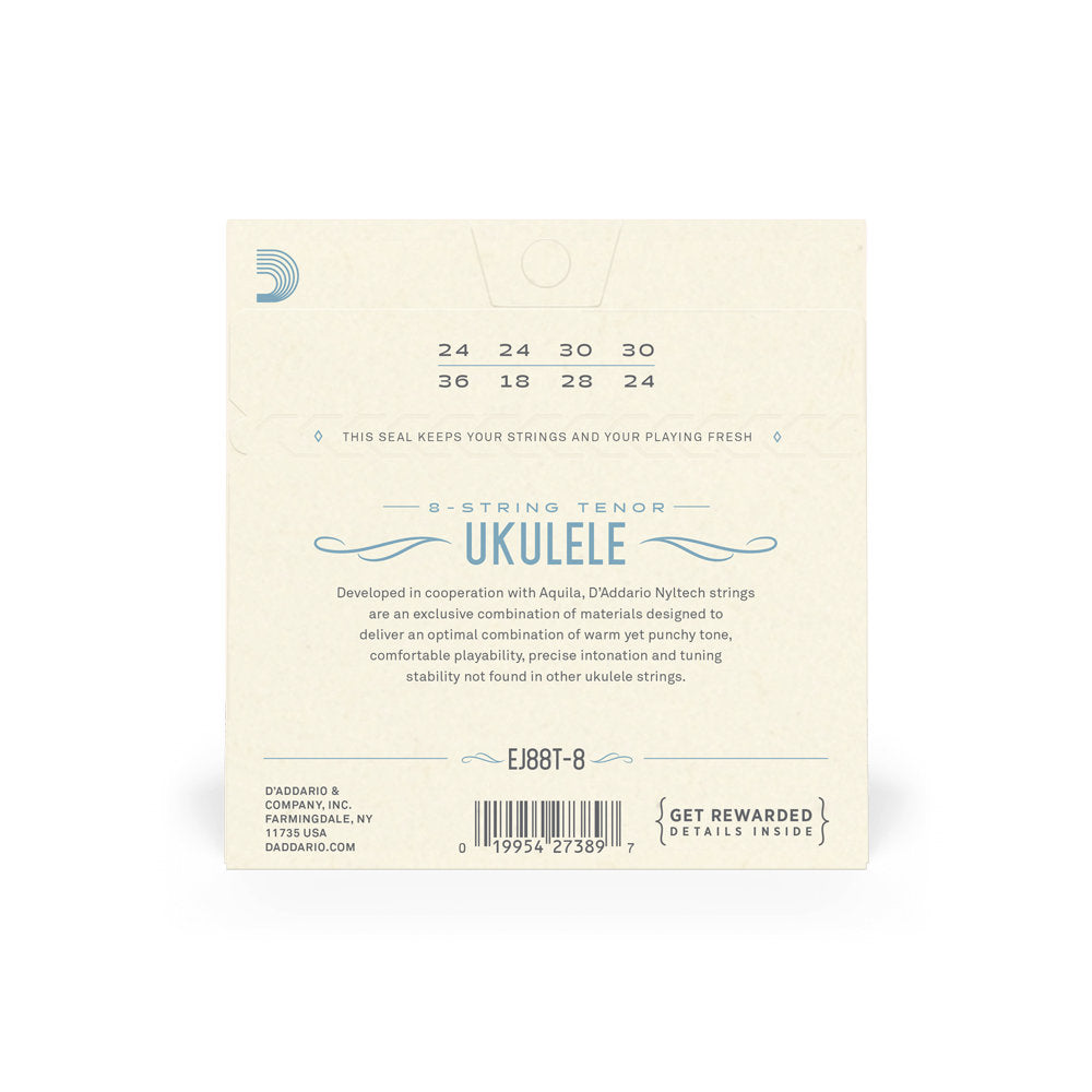D'Addario EJ88T-8 Nyltech Ukulele Strings - 8-String Tenor