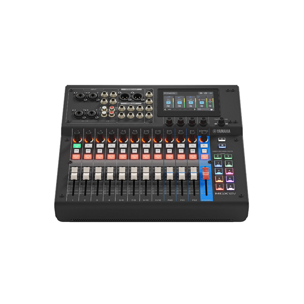 Yamaha MGX12V 18-Channel Digital Mixing Console & Dual USB-C Audio/Video Interface - Black