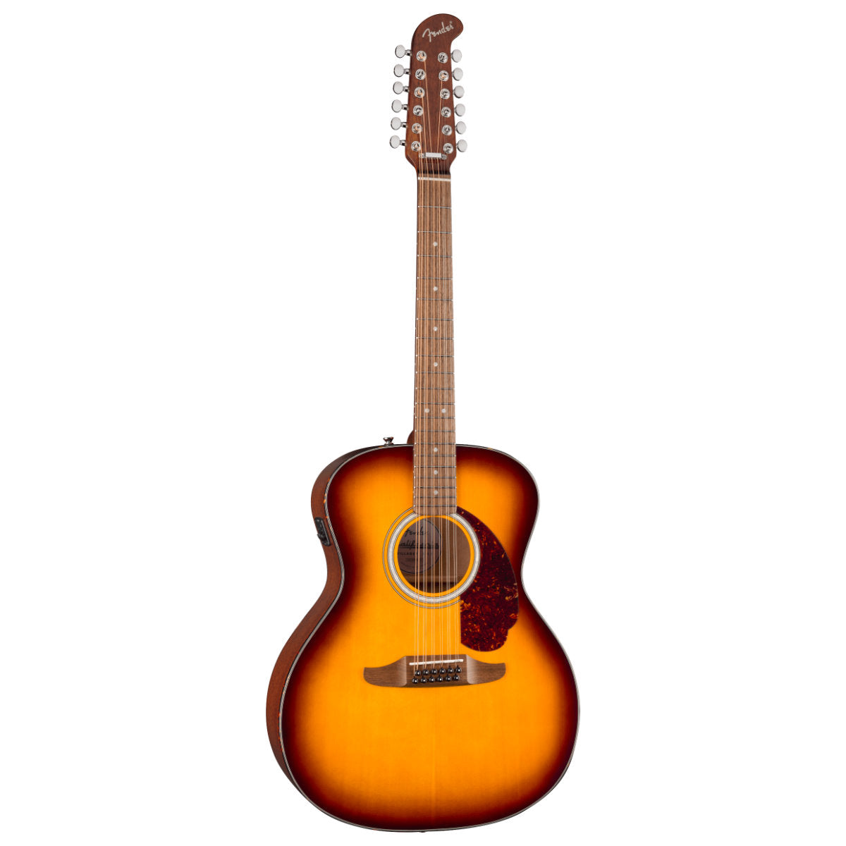 Fender California Deluxe Villager E 12-String Acoustic-Electric Guitar - Tortoiseshell Pickguard - Honey Sunburst