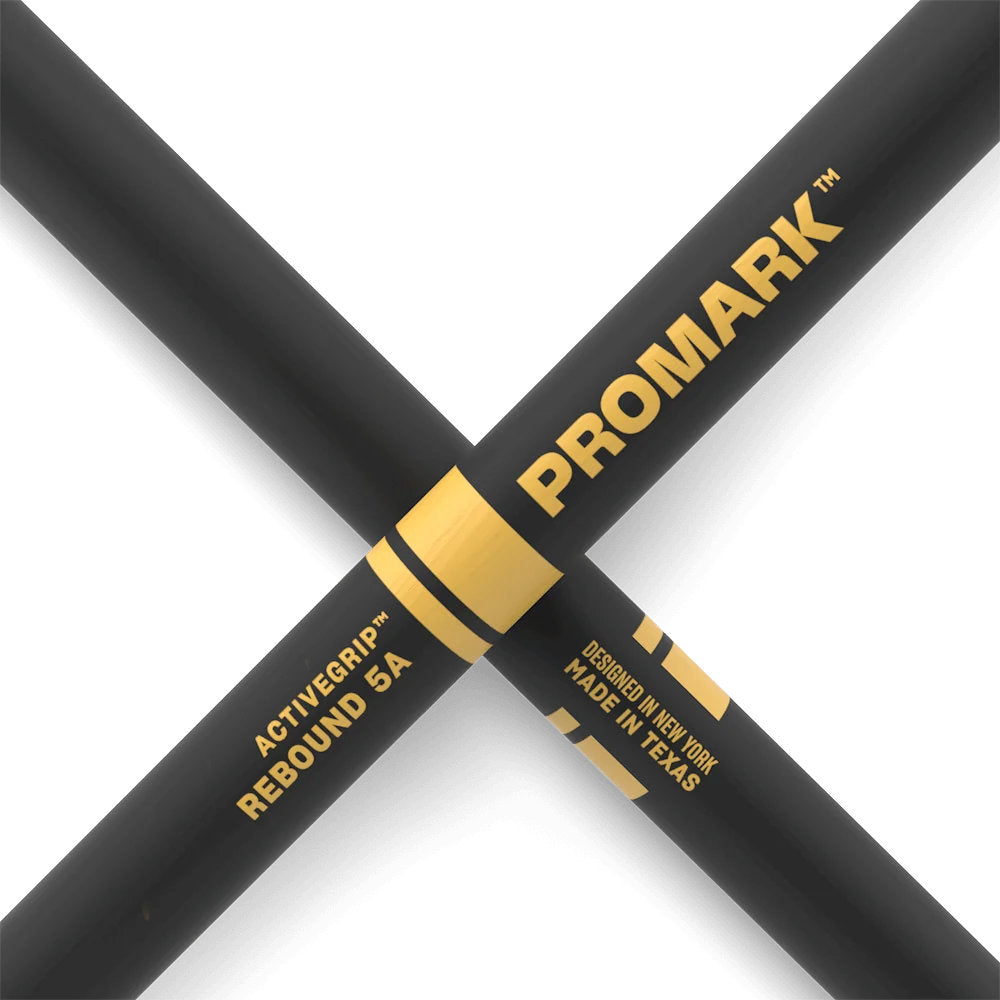 ProMark Rebound 5A ActiveGrip Hickory Drumsticks - Acorn Wood Tip - 2 Pack