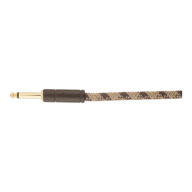 Fender Festival Hemp Instrument Cable - Straight/Angle - 18.6in - Pure Hemp - Brown Stripe